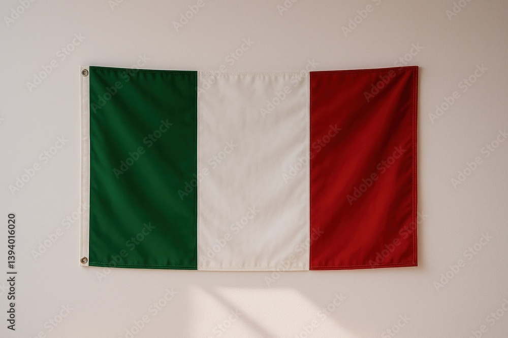 Obraz premium Italian flag on wall.