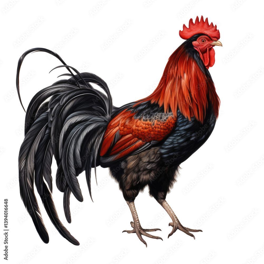 Flapping Rooster Art on transparent background Flapping Rooster Art on transparent background