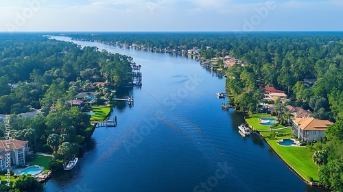 Riverfront Homes Aerial View