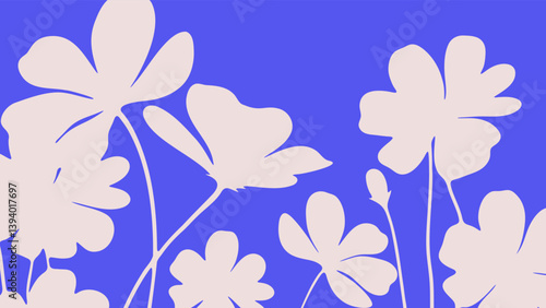 Floral silhouette illustration  for print, wallpaper, clipart, wall art for home decoration