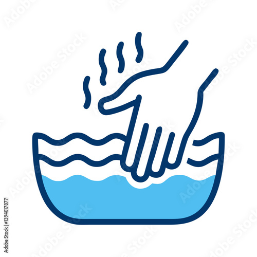 Hand Touching Water in Wash Basin Icon 