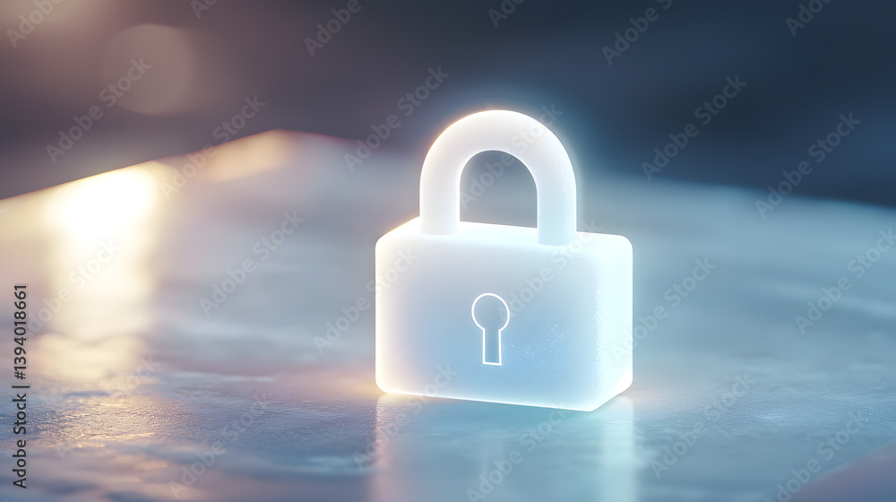 Fototapeta premium Visualizing secure digital lock technology abstract design digital environment high resolution conceptual view