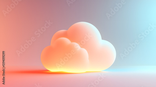 Soft cloud icon visualization digital art abstract environment high-resolution aesthetic creative concept