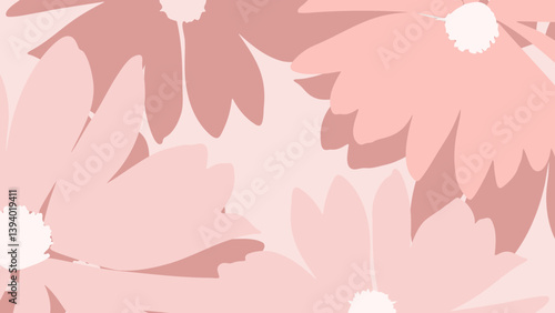 Soft pink abstract flower illustration for print, wallpaper, clipart, wall art for home decoration.