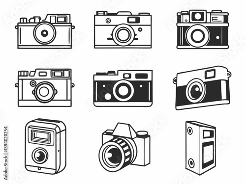 set of old cameras ICONS