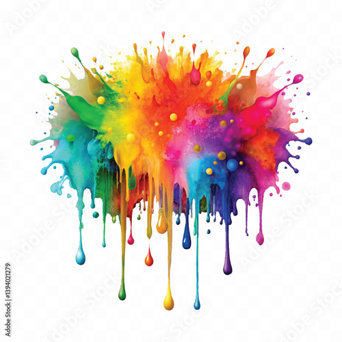 Obraz na płótnie realistic 3d vibrent holli festival colour or paint splash and splatter isolated on a white background w salonie