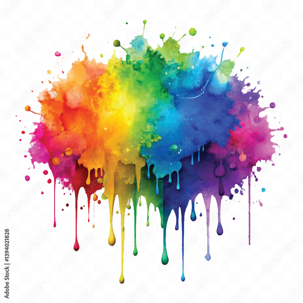 realistic 3d vibrent holli festival colour or paint splash and splatter isolated on a white background