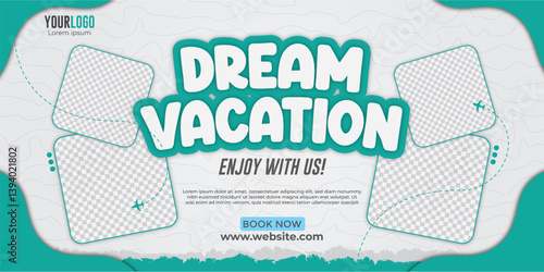 Green dream vacation text design