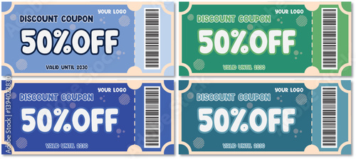 Voucher design options in various colors