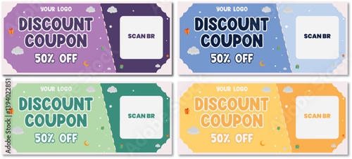 Voucher design options in various colors