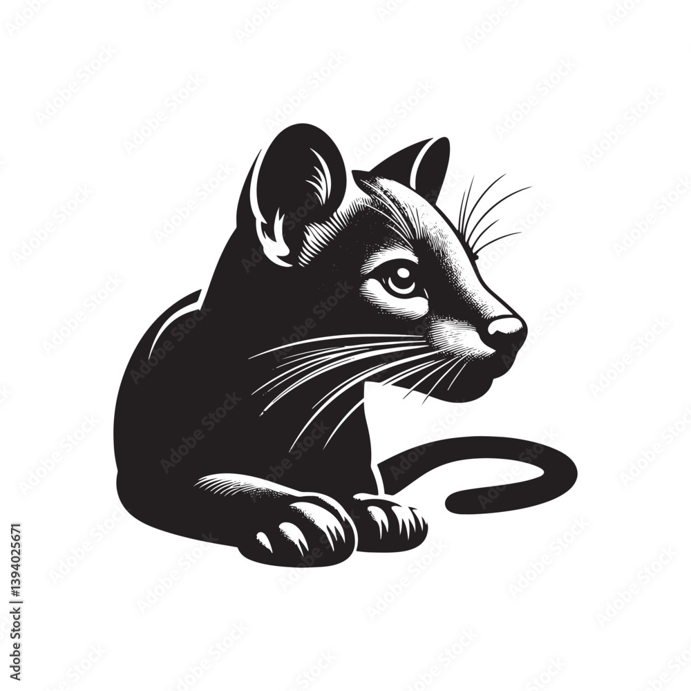 Obraz premium Fossa Vector - Minimalist Fossa Silhouette - Fossa Illustration - Fossa Design.