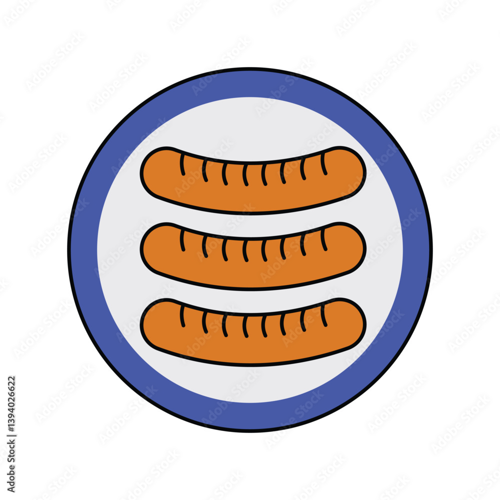 sausage lineal color line icon with white background vector stock illustration sausage lineal color line icon with white background vector stock illustration