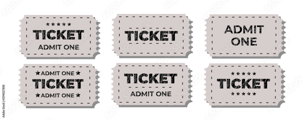 Obraz premium Vintage ticket collection showcasing various styles and designs from a bygone era