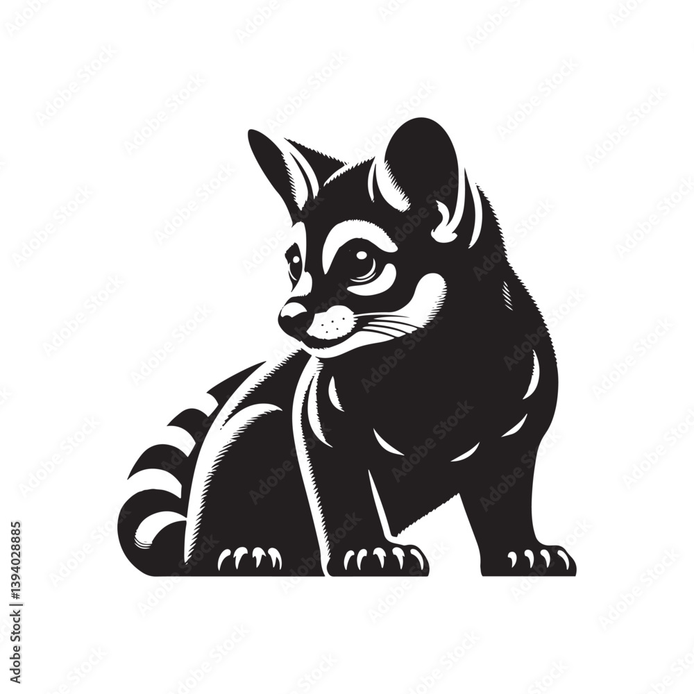Obraz premium Genet Silhouette - Minimalist Genet Vector - Illustration of Genet - Design of Genet.