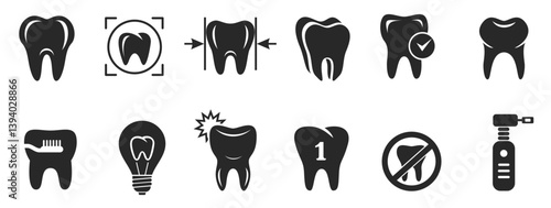 Tooth logo dental clinic icons set, vector