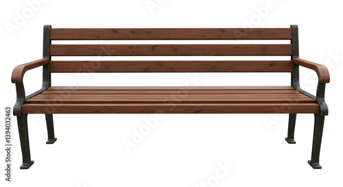 Wooden Park Bench – AI-Generated PNG on Transparent Background