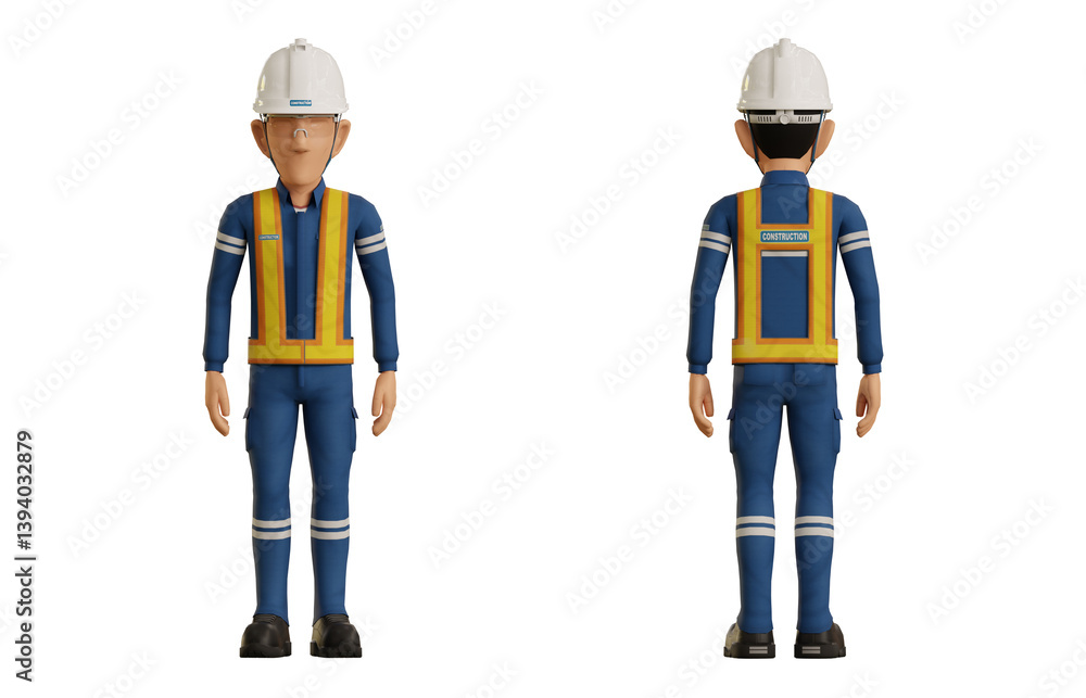 Isolate industrial worker stand on transparent background Isolate industrial worker stand on transparent background