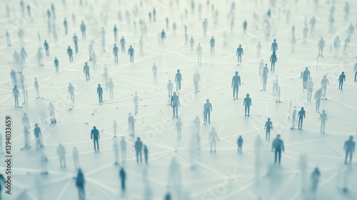 Wallpaper Mural Abstract View of Silhouetted Figures Connected in a Network Representing Social Interaction Dynamics Torontodigital.ca