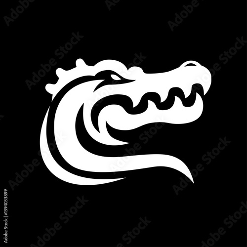 abstract crocodile head logo vector