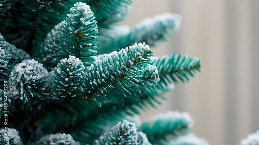 custom made wallpaper toronto digitalSnowy Green Christmas Tree Branches Close Up