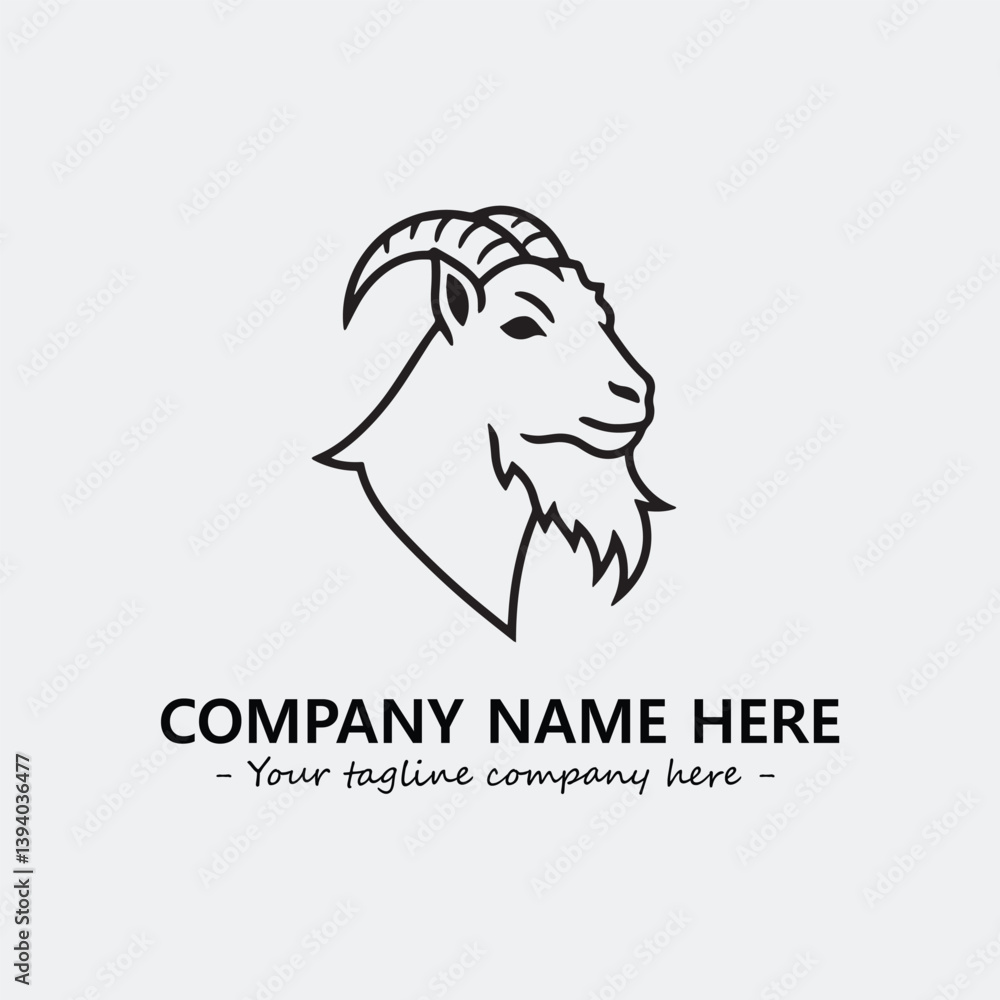 Head of goat illustration black and white for logo company vector image
Head of goat illustration black and white for logo company vector image