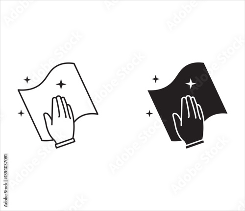 Cleaning napkin linear icon. Window cleaning cloth. Thin line illustration. Surface cleaning, disinfection. For your website, logo, app, UI design. Vector illustration, isolated on white background.