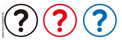 丸囲みはてなマーク　疑問　アイコン　Question