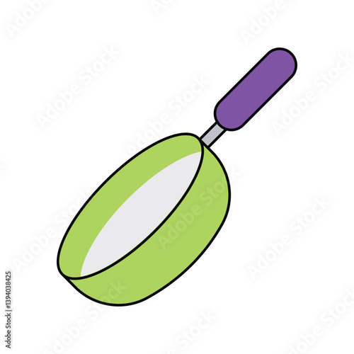 wok lineal color line icon with white background vector stock illustration