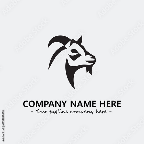 Head of goat illustration black and white for logo company vector image

