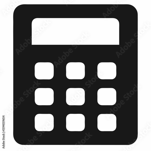 Calculator black silhouette icon on white background