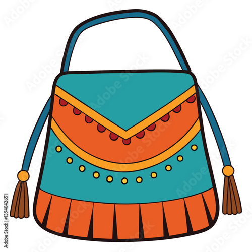 Boho Chic Handbag with Tassels and Ethnic Patterns