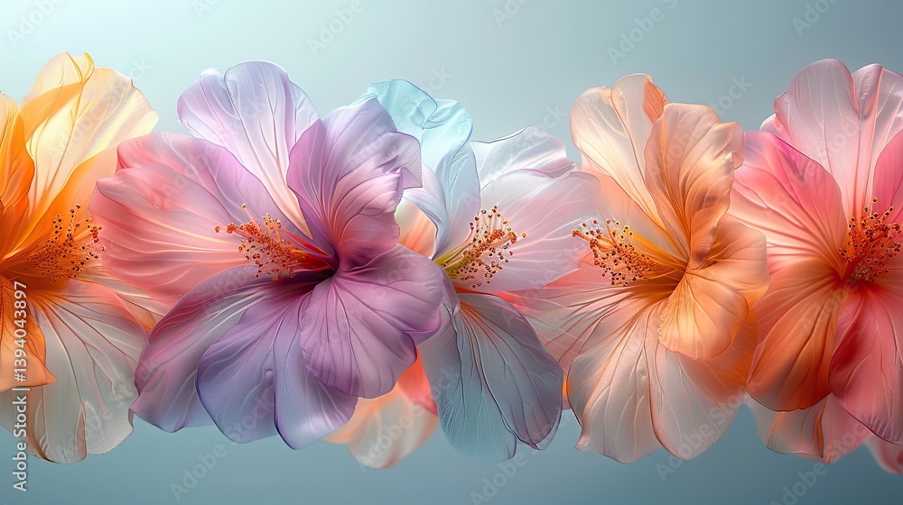Fototapeta premium Artificial Colorful Flowers on light Background