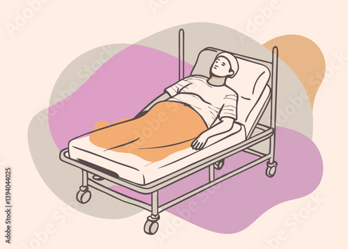 Patient Resting in Hospital Bed. Healthcare and Recovery