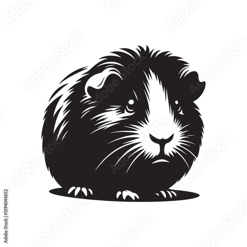 Guinea Pig Silhouette - Minimalist Guinea Pig Design - Guinea Pig Vector - Guinea Pig Illustration. 