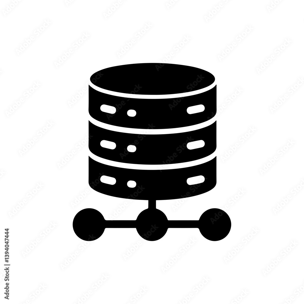 Data Sourcing Icon Database Connection Solid Black Data Sourcing Icon Database Connection Solid Black
