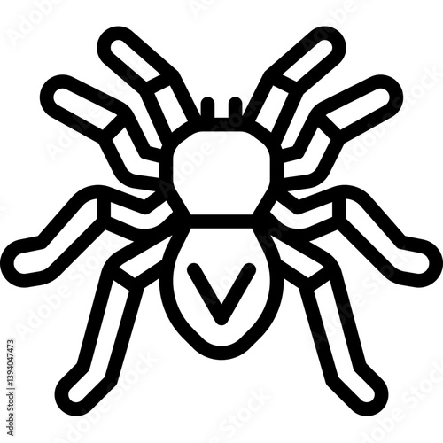 vector illustration of a spider outline icon