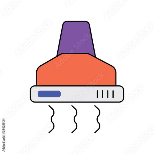 extractor hood lineal color line icon with white background vector stock illustration