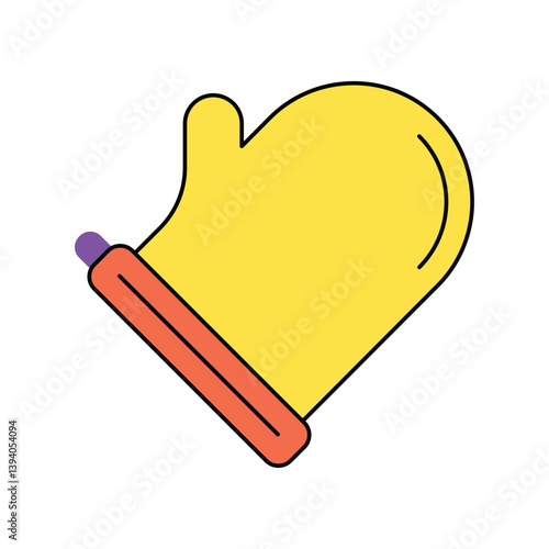 oven glove lineal color line icon with white background vector stock illustration