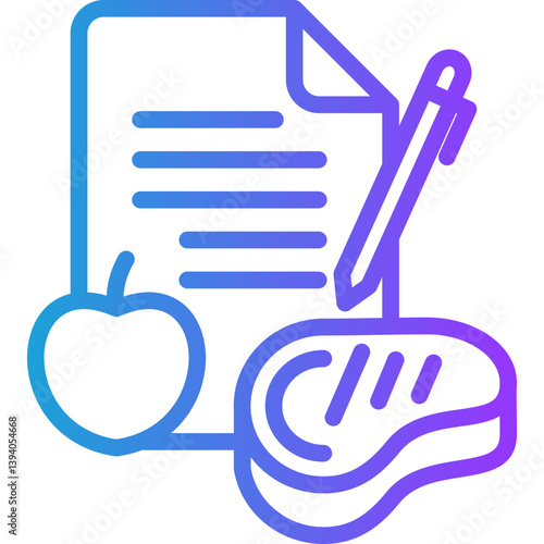 Meal Planning line gradient icon
