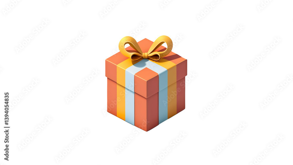 A charming gift box tied with a ribbon, perfect for festive or celebratory designs. A charming gift box tied with a ribbon, perfect for festive or celebratory designs.