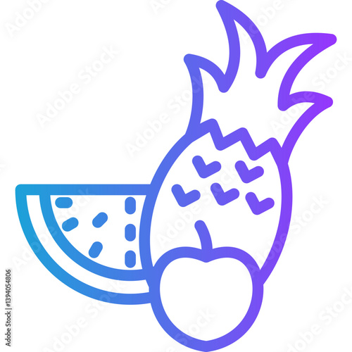 Fruits line gradient icon