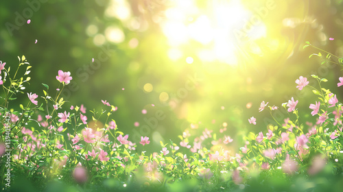 spring background with grass