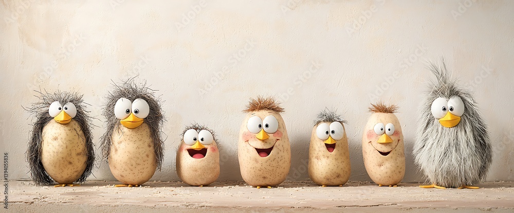 Obraz premium Funny Potatoes with Expressions