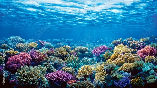 Vibrant Coral Reef Underwater Scene: A Colorful Ocean World