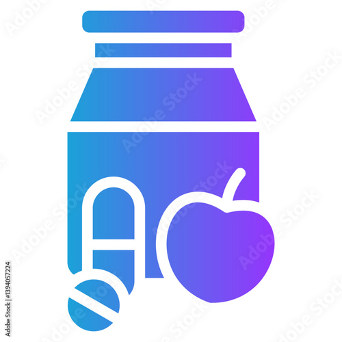 Vitamins glyph gradient icon