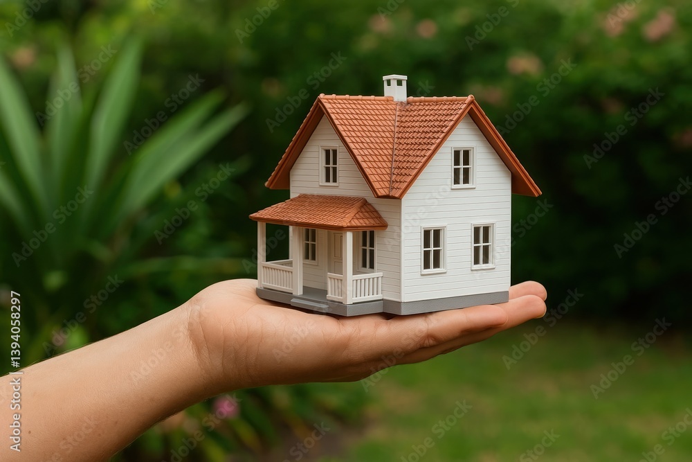 Miniature house in hand