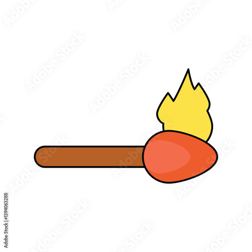 matches lineal color line icon with white background vector stock illustration