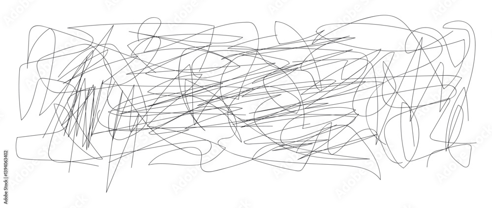 Obraz premium Abstract сhaotic texture. Black and white abstract scribble background.