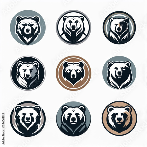 Monochromatic Bear Logo Collection