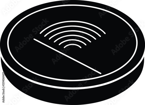 Wireless Charger Silhouette Black Vector Illustration EPS File